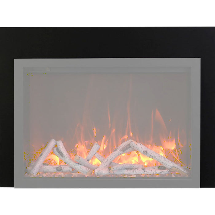 Amantii Traditional Smart 30 Built-InInsert Electric Fireplace Birch Log set 3 sided frame