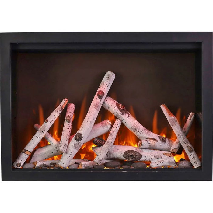 Amantii Traditional Smart 30 Built-InInsert Electric Fireplace Brich with pebbles no trim
