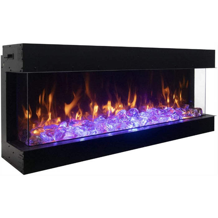 Amantii Tru View Bespoke 45 3-Sided Linear Electric Fireplace Ice or FIre glass Media