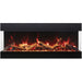 Amantii Tru View Bespoke 45 3-Sided Linear Electric Fireplace Rustic Media Red Flame