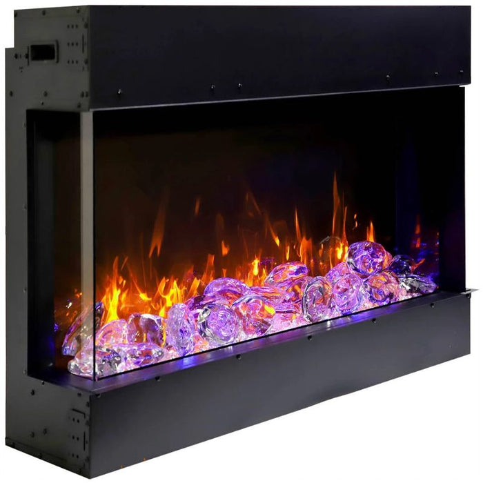 Amantii Tru View Bespoke 55 3-Sided Linear Electric Fireplace Ice Media