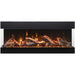 Amantii Tru View Bespoke 55 3-Sided Linear Electric Fireplace Rustic Media Brown Mix