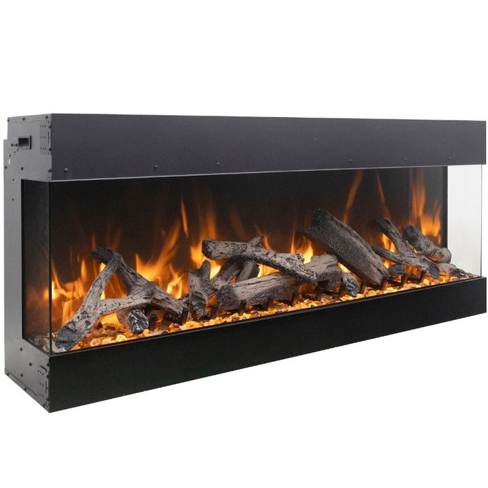 Amantii Tru View Bespoke 55 3-Sided Linear Electric Fireplace Rustic