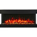 Amantii Tru View Slim 30 3-Sided Linear Electric Fireplace brown mix red flame