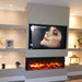 Amantii Tru View Slim 40 3-Sided Linear Electric Fireplace Livign Room Oak Orange Flame