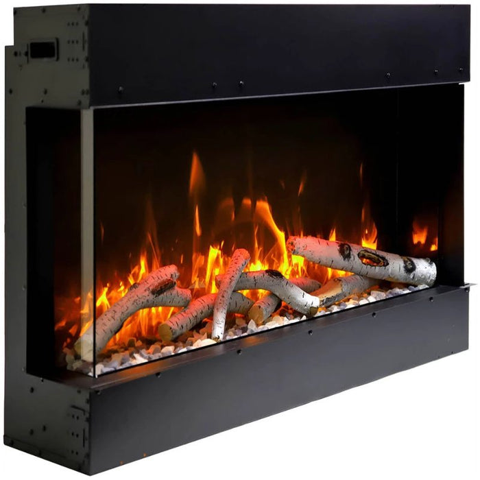Amantii Tru View Slim 40 3-Sided Linear Electric Fireplace birch Side View