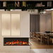 Amantii Tru View Slim 50 3-Sided Linear Electric Fireplace Kitchen