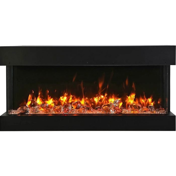 Amantii Tru View Slim 60 3-Sided Linear Electric Fireplace Clear glass chunks