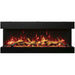 Amantii Tru View XL 40 3 Sided Linear Electric Fireplace RUSTIC ORANGE FLAMEireplace GLASS CHUNKS YELLOW