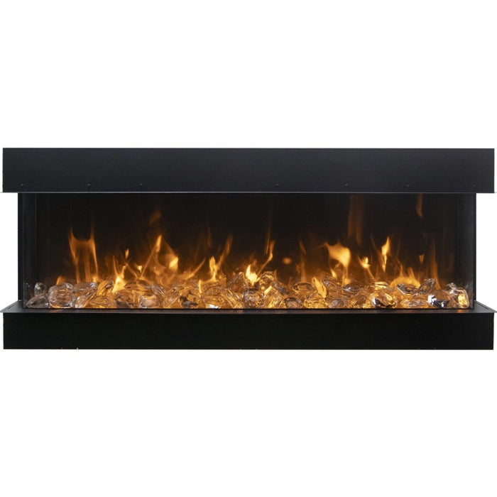 Amantii Tru View XL 72 3 Sided Linear Electric Fireplace GLASS CHUNKS YELLOW