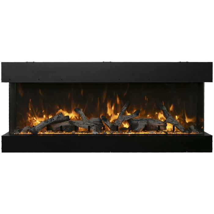 Amantii Tru View XL 72 3 Sided Linear Electric Fireplace RUSTIC Yellow Flame