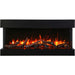 Amantii Tru View XL Extra Tall 40 3 Sided Linear Electric Fireplace Oak Media Red Flame Scaled