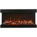 Amantii Tru View XL Extra Tall 50 3 Sided Linear Electric Fireplace Rustic Media Orange Flame Scaled