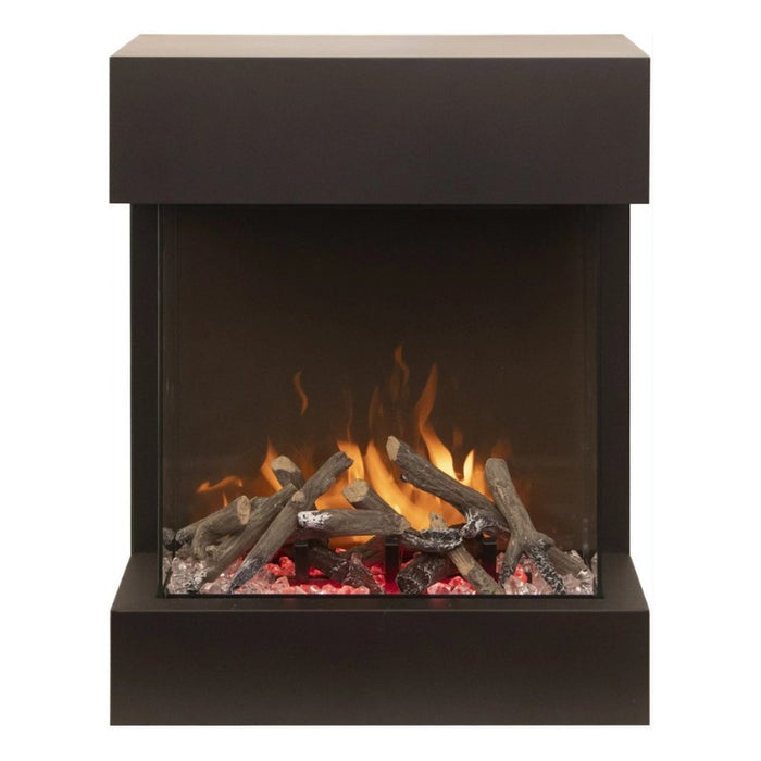 Amantii Cube Lumina Electric Fireplace with 12PCE Oak Media plus Clear Fireglass