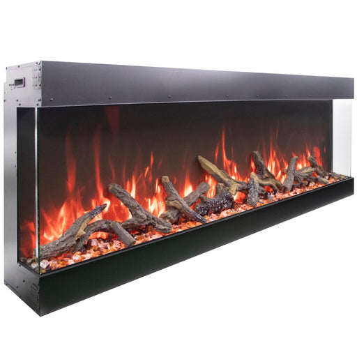 Amantii Tru View Bespoke Modular 3-Sided Linear Electric Fireplace Oak Media