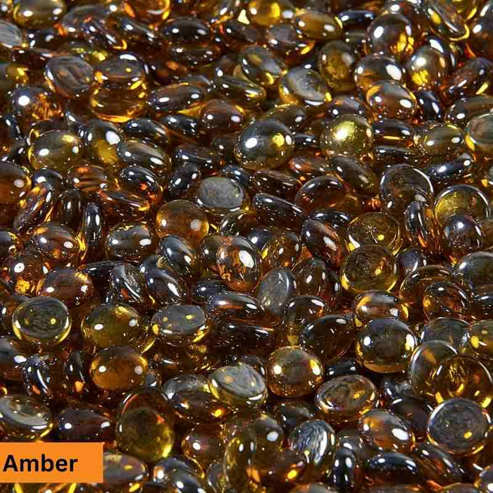 Amber Tempered Fire Glass Gems