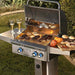 American Outdoor Grill 24 L Series Post Mount Gas Grill in Used plus warming rack  in used and  dual side shelves detailed functions