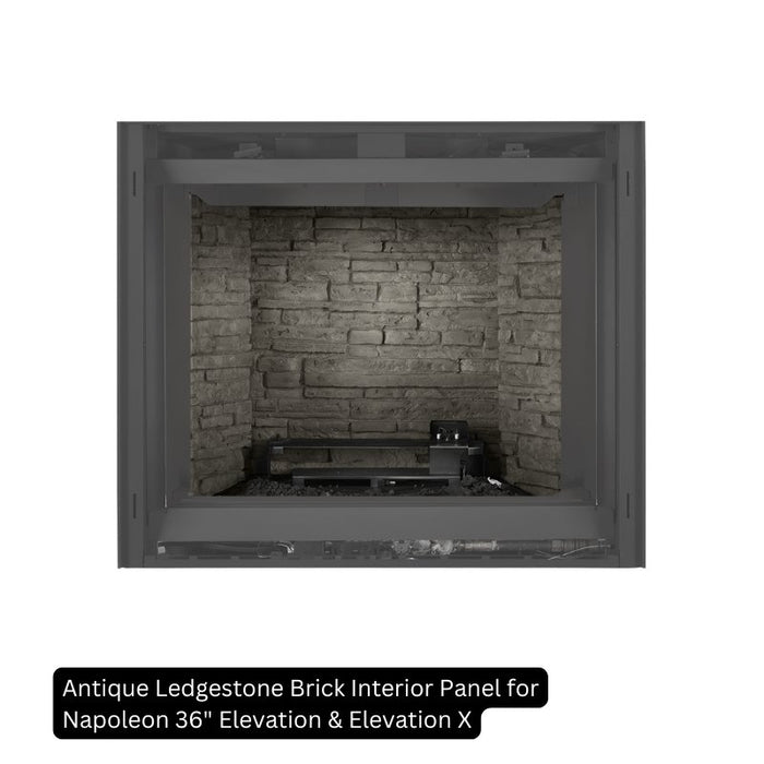 Antique Ledgestone Brick Interior Panel for Napoleon 36" Elevation & Elevation X