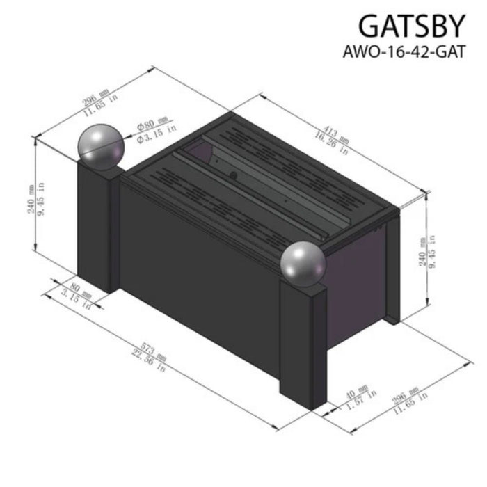 Aquafire Gatsby Freestanding Water Vapor Fireplace