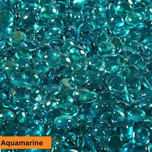 Aquamarine Tempered Fire Glass Gems