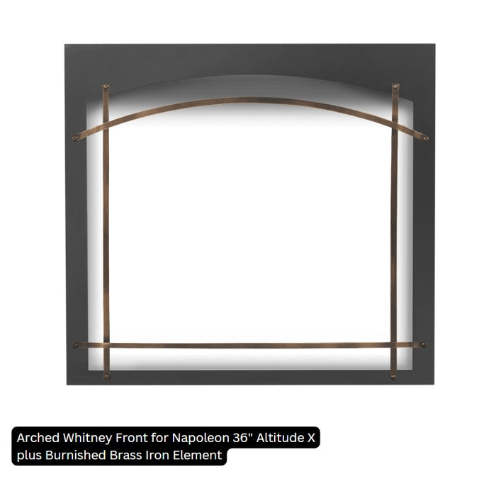 Arched Whitney Front for Napoleon 36" Altitude X plus Burnished Brass Iron Element