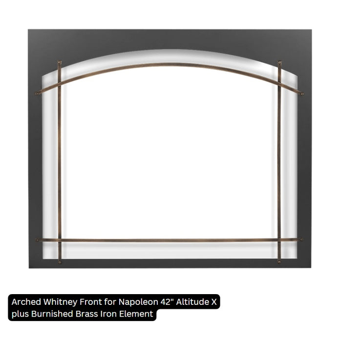 Arched Whitney Front for Napoleon 42" Altitude X plus Burnished Brass Iron Element