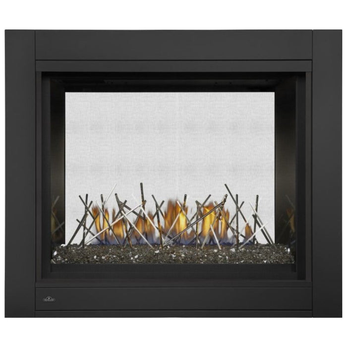 Ascent Multi-View See Thru with Glass Ember Beds and Designer Fire Art - Nickel Stix