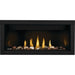 BLP42NTE  Ascent Linear Premium Shore Fire Kit in Porcelain reflective radiant panels in Classic Black 4-Sided Surround Black