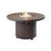 Beacon 48 Round Gas Fire Pit Table Marbleized Noche with Clear Tempered Fire Glass Gems plus Fire Burner On