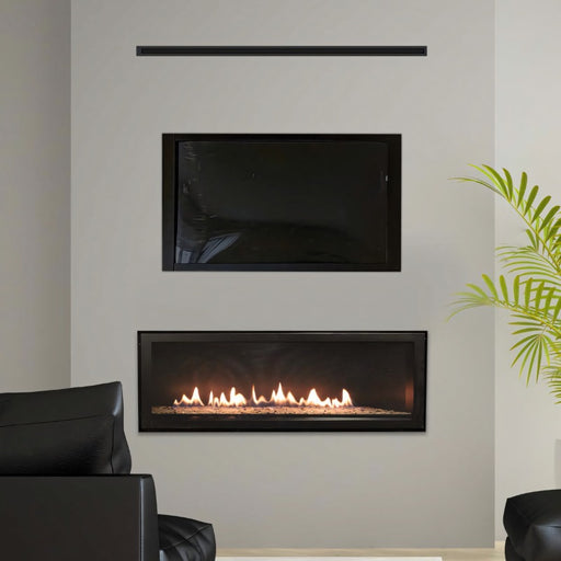 Boulevard 48-inch Linear Direct-Vent Fireplace with Clear Crushed Glass and Gravity Heat Management