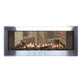 Boulevard 48-inch Direct-Vent Linear See-Through Fireplace with Ledgestone Liner, Rustic Logs Set, and Outdoor Kit Scaled