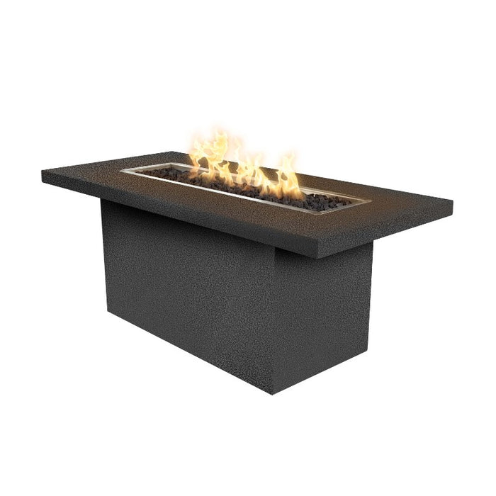 Breckenridge Linear Fire Pit Table  Powder Coated Metal Silver Vein