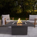 Breckenridge Square Fire Pit Table Black Powder Coated Metal place at the backyard with Lava Rock plus Fire Burner On V2