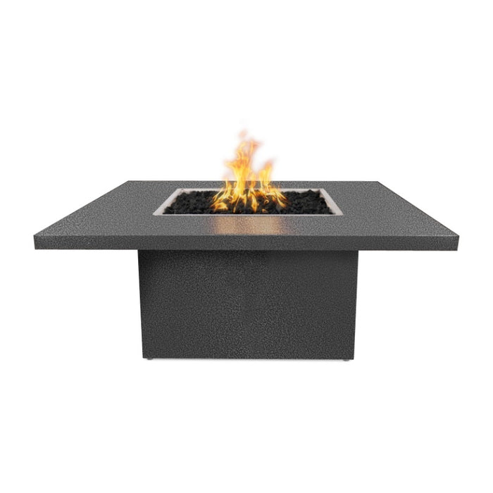 Breckenridge Square Fire Pit Table  Powder Coated Metal Silver Vein