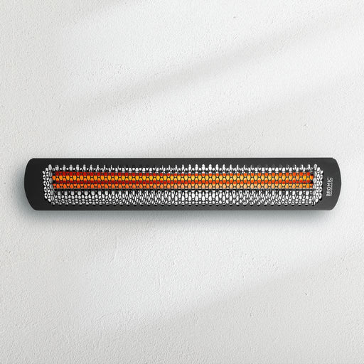  Bromic Tungsten Smart-Heat Electric Patio Heater in Black on White Background, Heater On