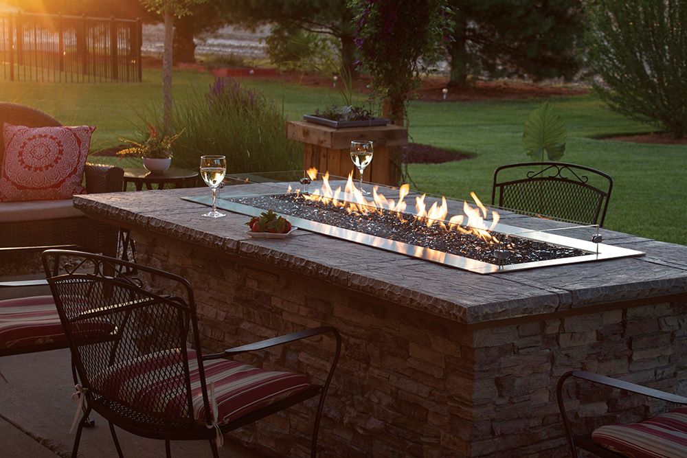 Carol Rose 60" Premium Outdoor Stainless Steel Linear Fire Pit