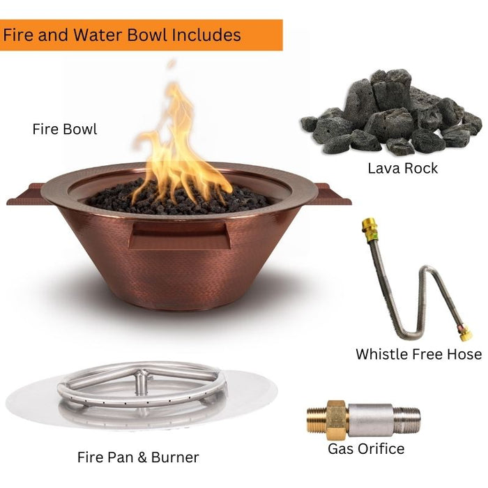 Charleston 4-Way Water Fire & Water Bowl - Hammered Copper Included Items V2