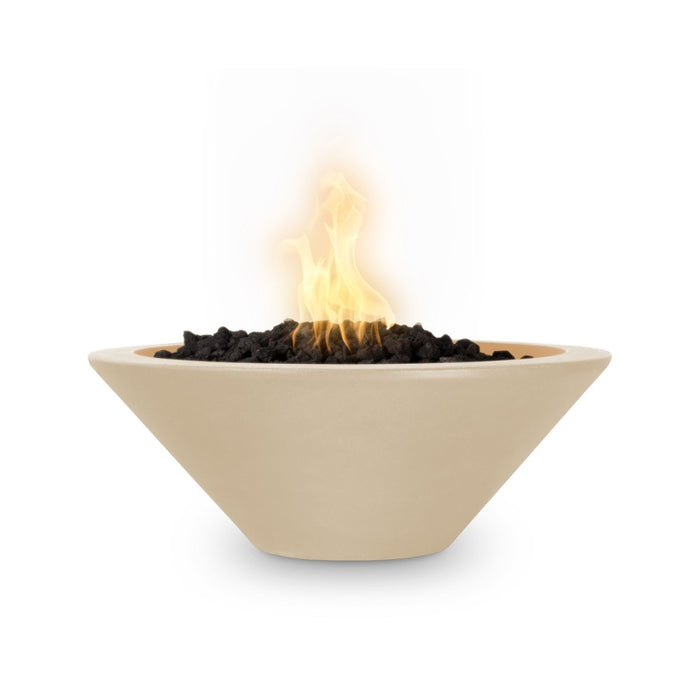 Charleston Fire Bowl - GFRC Concrete 31" Vanilla with Lava Rock