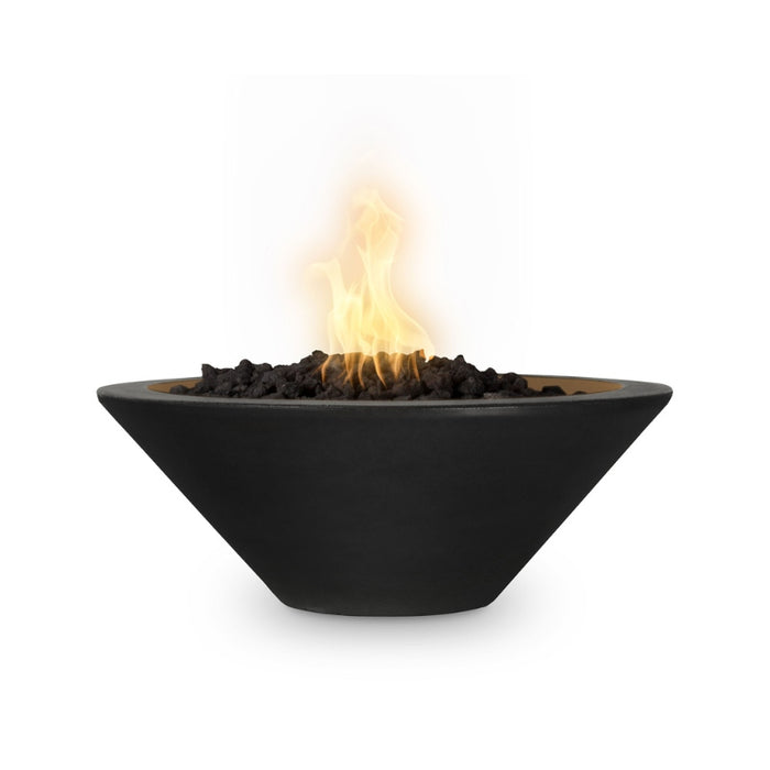 Charleston Fire Bowl - GFRC Concrete 48" Black with Lava Rock