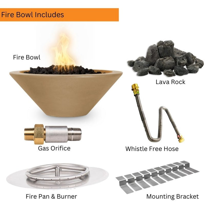 Charleston Fire Bowl - GFRC Concrete 48" Included Items V2