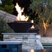 Charleston Fire Bowl - GFRC Concrete 48" Placed in Swimming Pool Area with Lava Rock