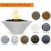 Charleston Fire Bowl - GFRC Concrete Available Color Options