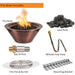 Charleston Fire Bowl - Hammered Copper 30" Included Items V2