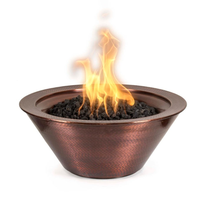 Charleston Fire Bowl - Hammered Copper 36" with Lava Rock