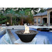 Charleston Fire Bowl - Powder Coated Metal 24" with Lava Rock Placed in Pool Sides V2