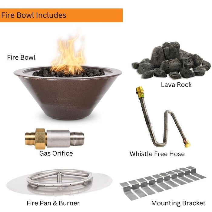 Charleston Fire Bowl - Powder Coated Metal 30" Included Items V2