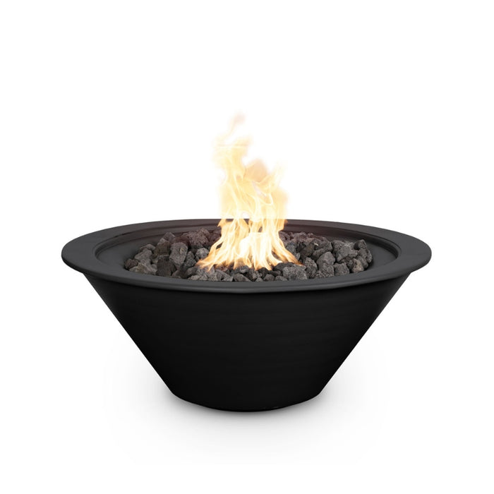 Charleston Fire Bowl - Powder Coated Metal 36" Black with Lava Rock