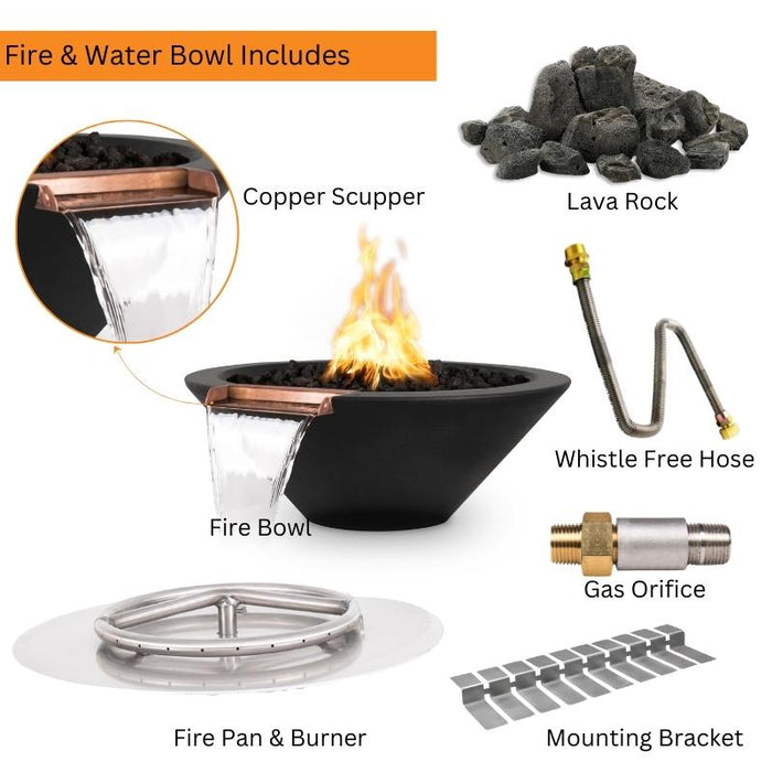 Charleston Fire & Water Bowl - GFRC Concrete Included Items V2