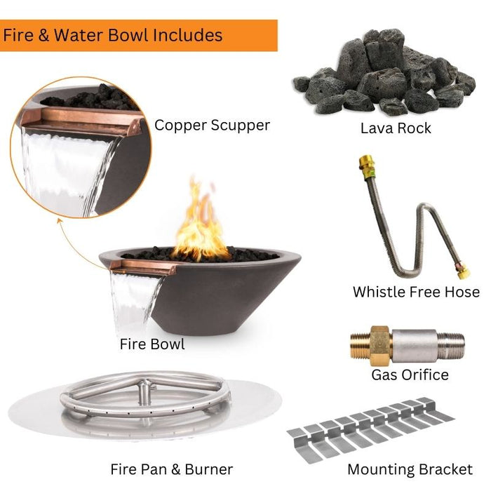 Charleston Fire & Water Bowl - GFRC Concrete Included Items V2