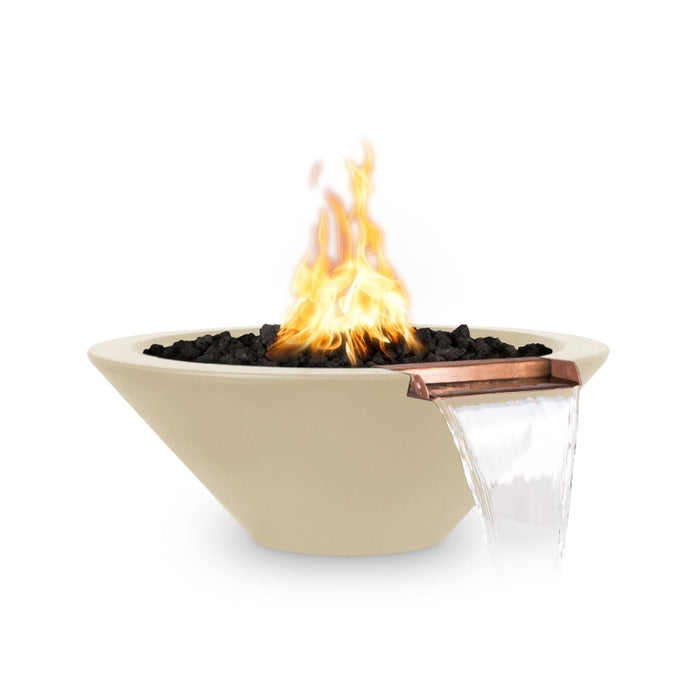 Charleston Fire & Water Bowl - GFRC Concrete Vanilla  with Lava Rock